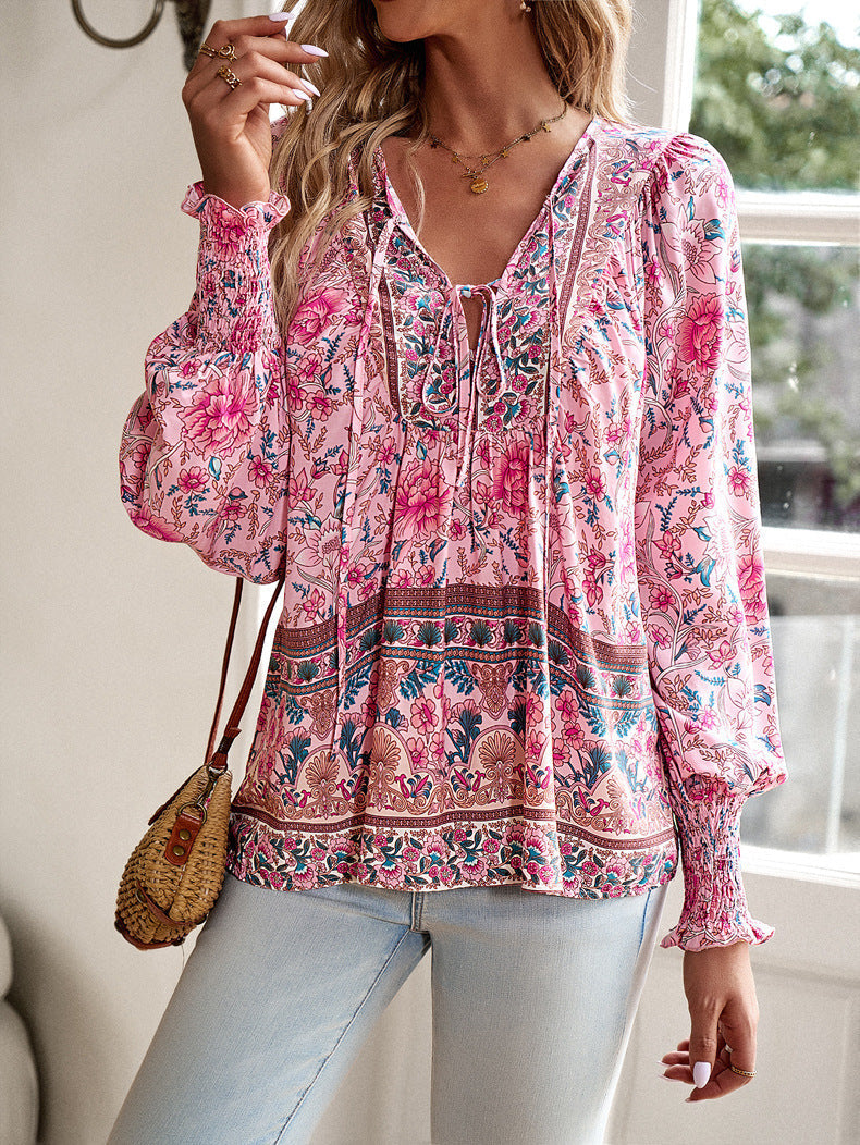 European And American Printed Shirt Women&