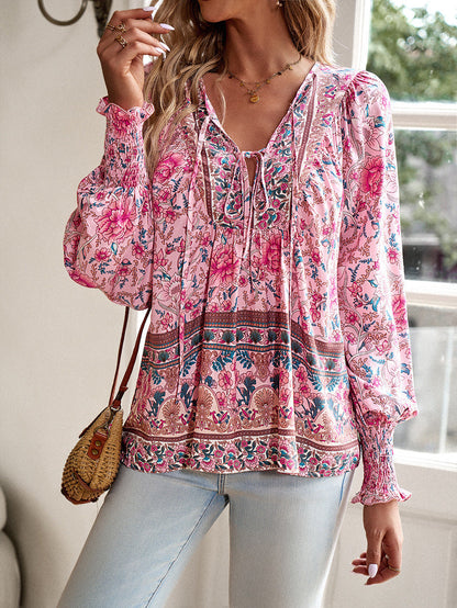 European And American Printed Shirt Women&