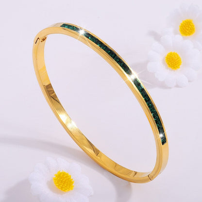 Titanium Steel Electroplated Diamond Silver Bracelet European And American Fashion Bracelet Ornament Limorista