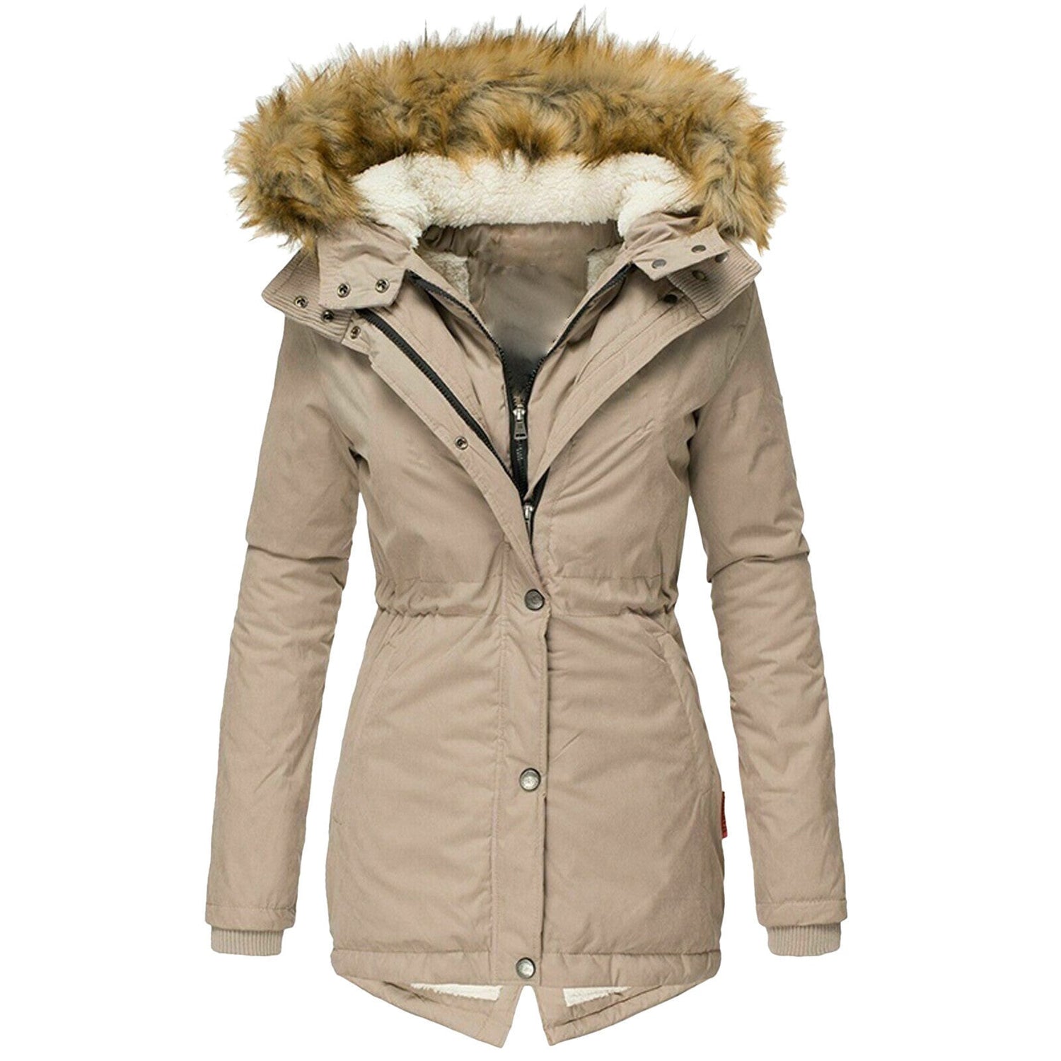Long Sleeved Slim Jacket With Warm Fur Collar And Zipper Limorista