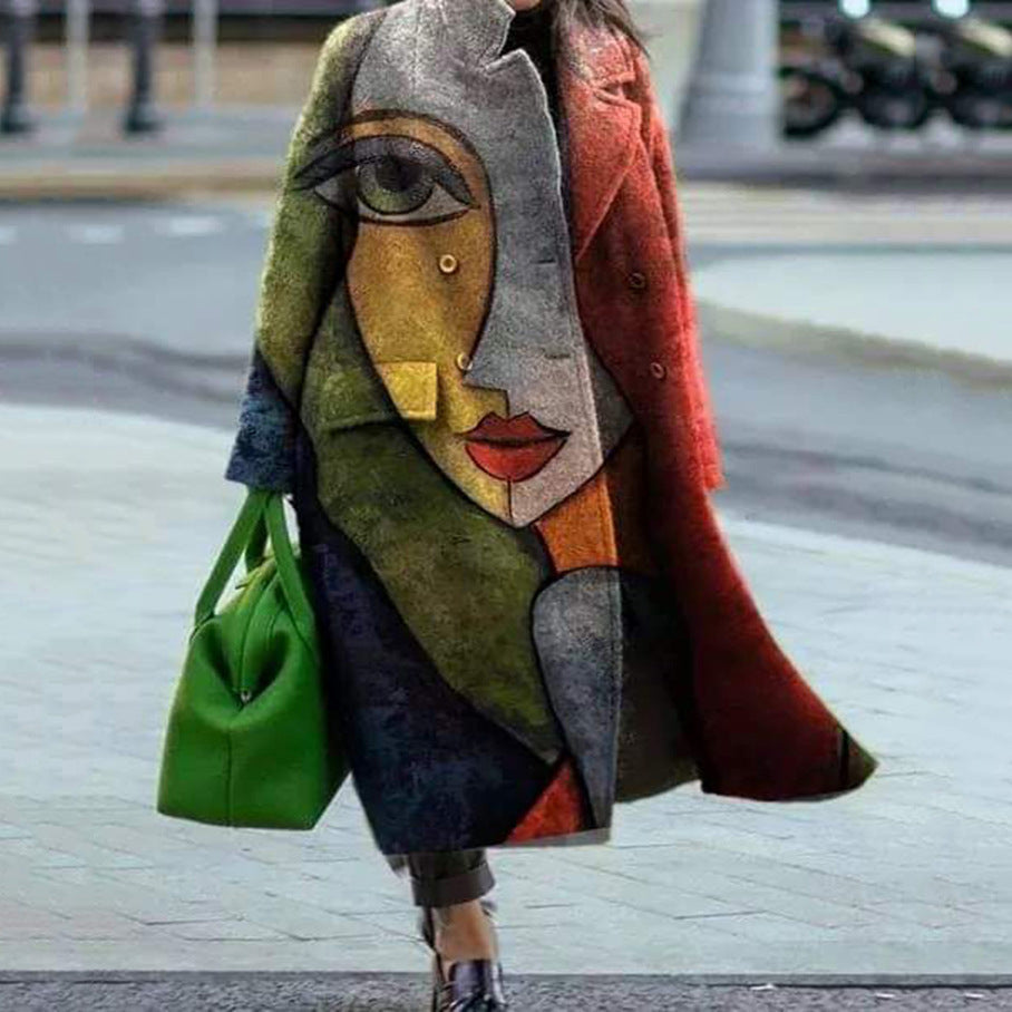 Coat Print Dragon And Phoenix Woolen Limorista