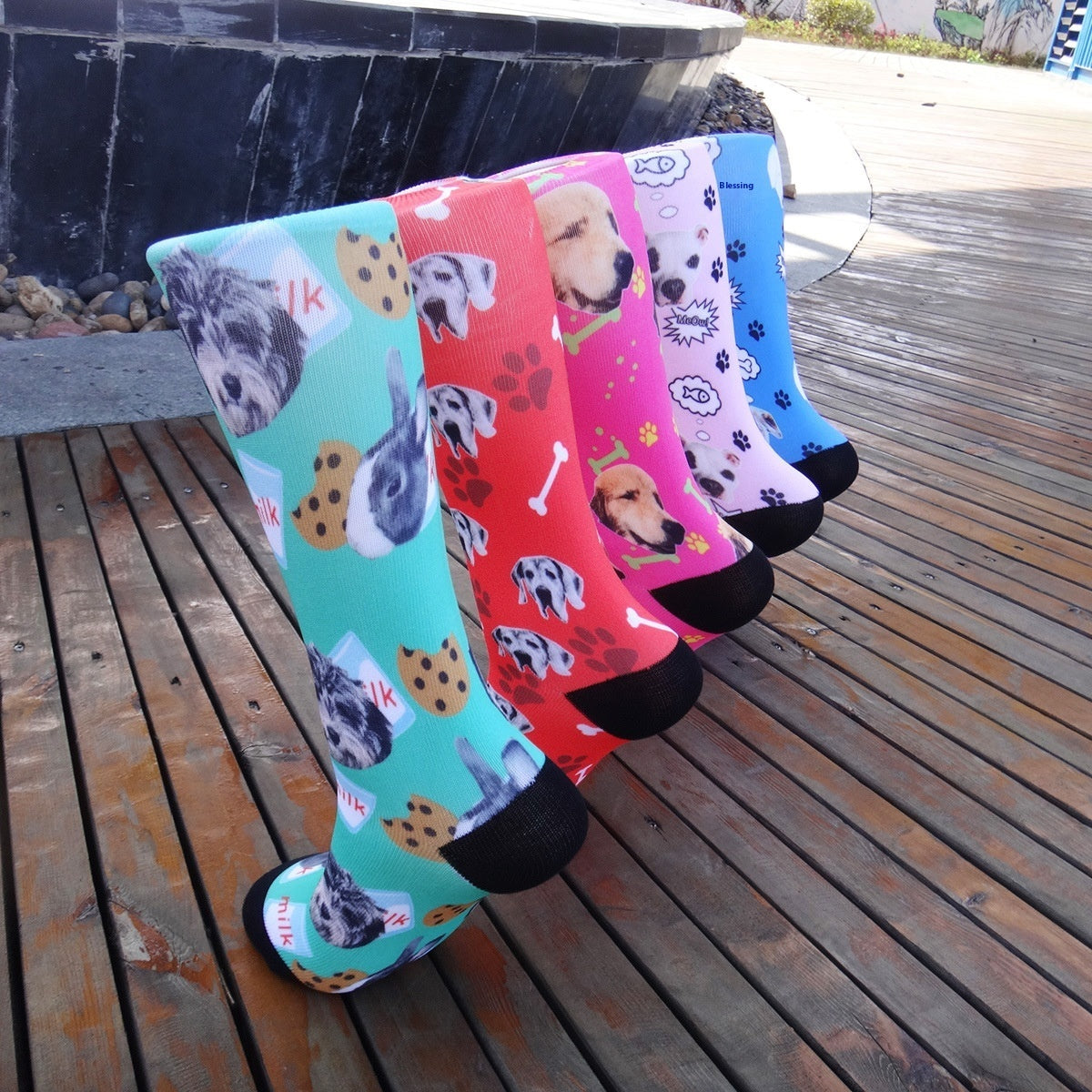 Cartoon Pet Head Face Socks Limorista