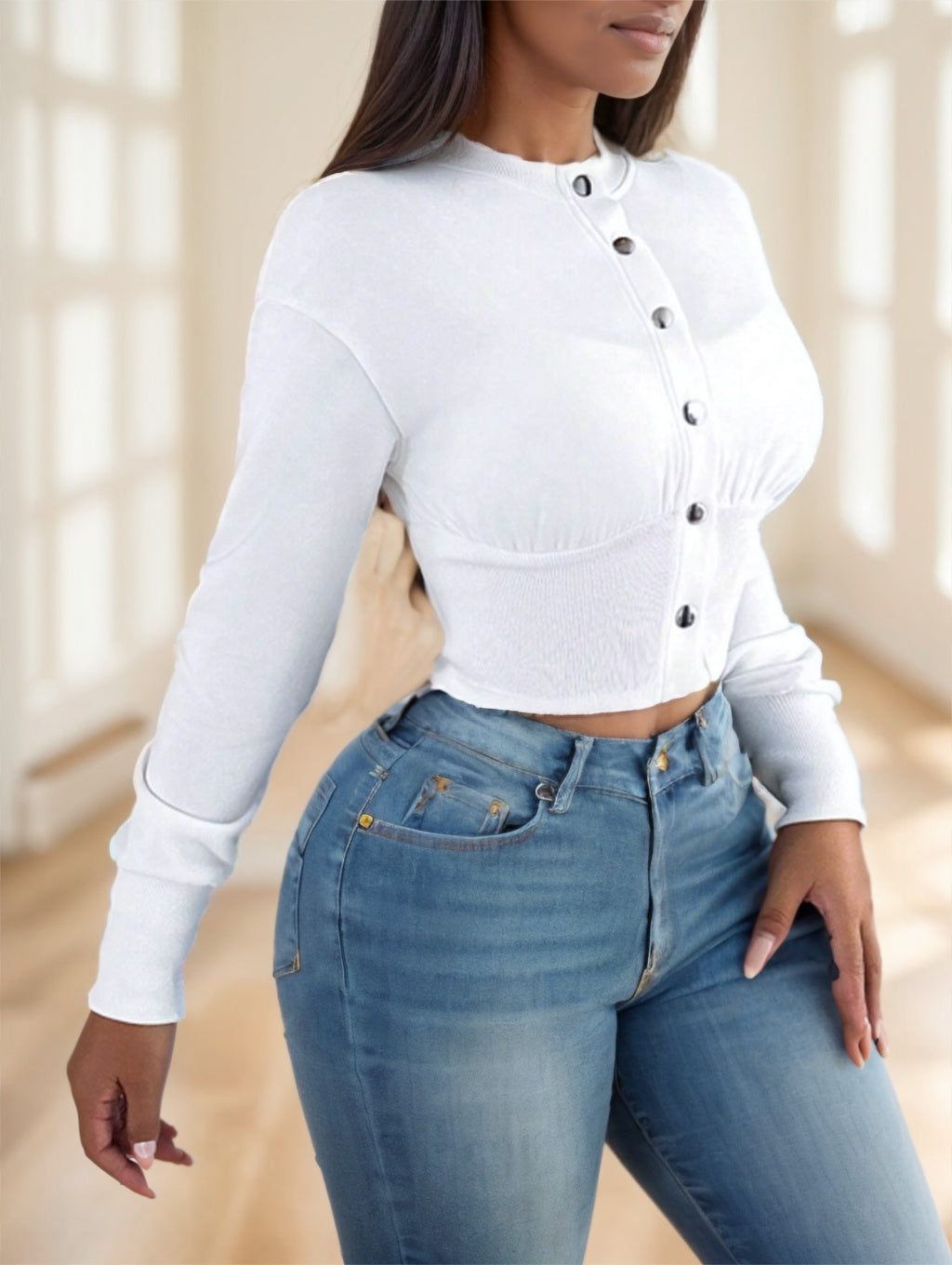 Autumn Casual Plain Color Cropped Jacket Limorista