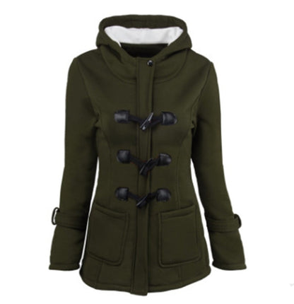 warm winter fur collar jackets women new horn button Long down coat women parka Plus Size female parka hoodies Women Limorista