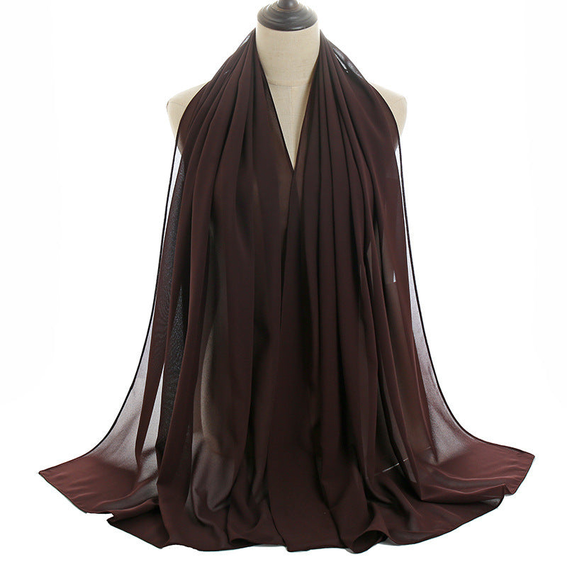 70x180cmMonochrome Pearl Chiffon Hijab Scarf Limorista