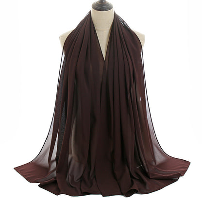 70x180cmMonochrome Pearl Chiffon Hijab Scarf Limorista