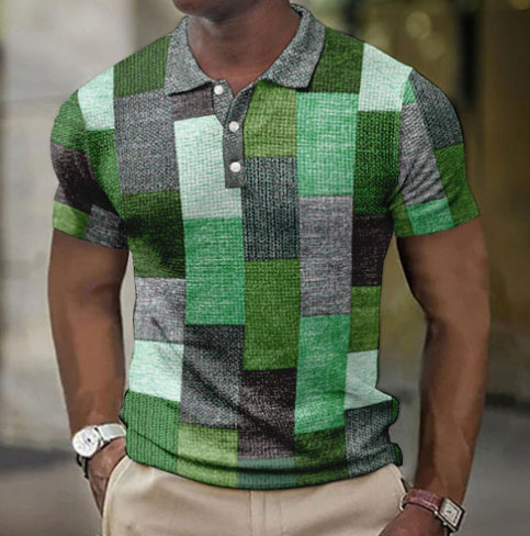 Fashion Digital Printed Plaid Shirt Limorista