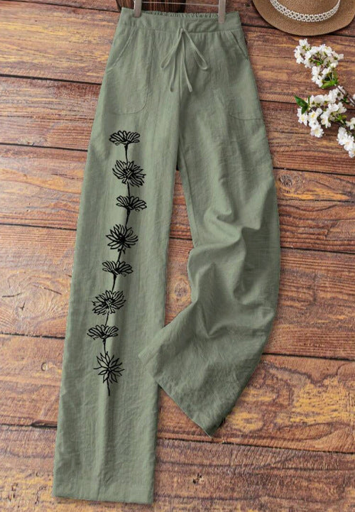 Fashion Casual Printing Loose Trousers For Women Limorista