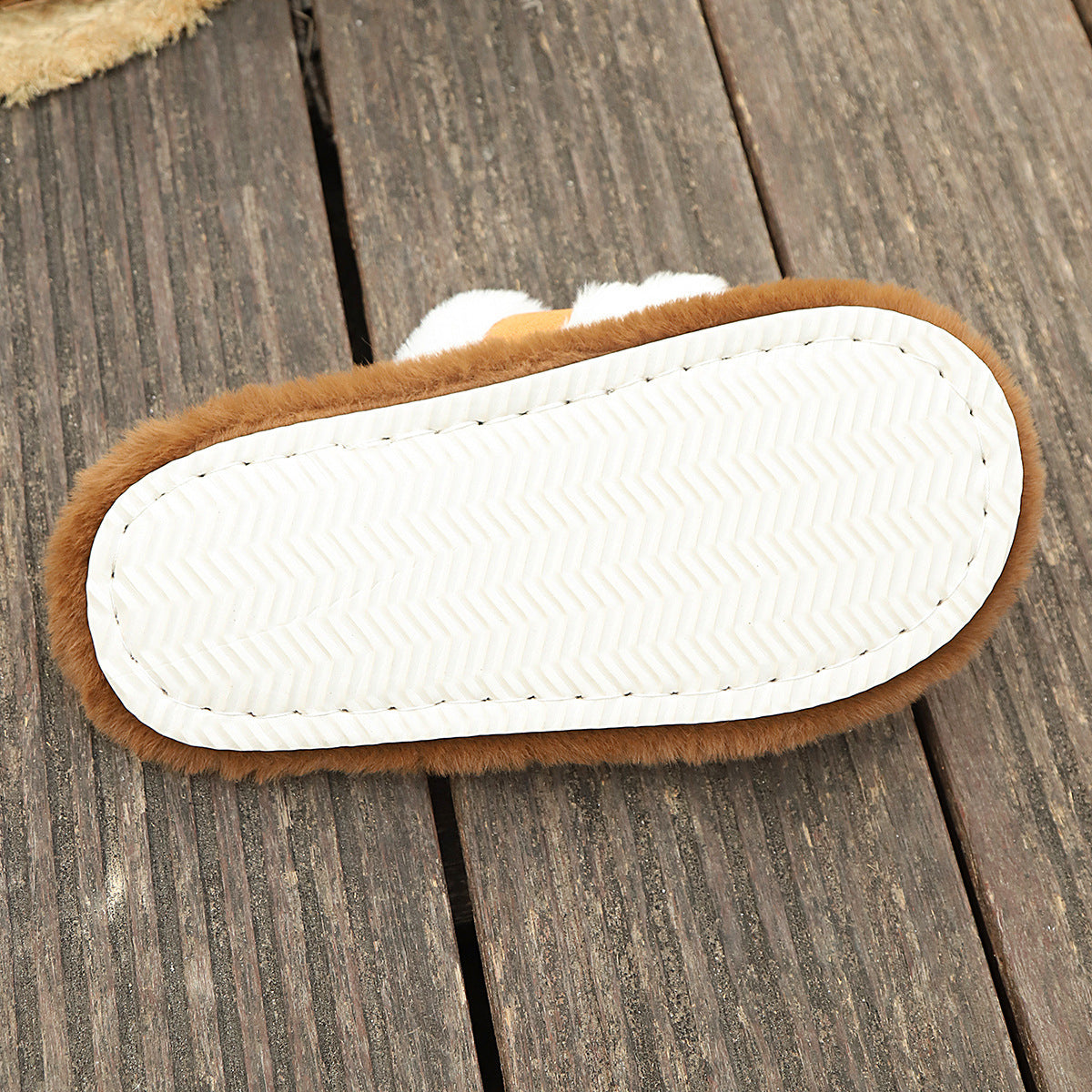 Fluffy Slippers Cross Strap Stitching Warm Casual Platform Slippers Limorista