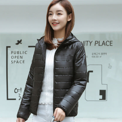 Slim-fit Preppy Style Hooded Lightweight Cotton-padded Jacket Winter Limorista