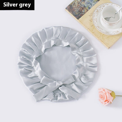 Encrypted Satin Silk Plain Satin Confinement Household Hair Care Lace-up Nightcap Limorista
