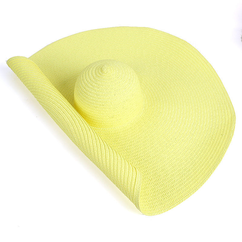 25CM Wide Brim Oversized Beach Hats For Women Large Straw Hat UV Protection Limorista