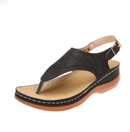 Summer Shoes Roman Retro Style Clip Toe Sandals Women Ankle Buckle Shoes Limorista
