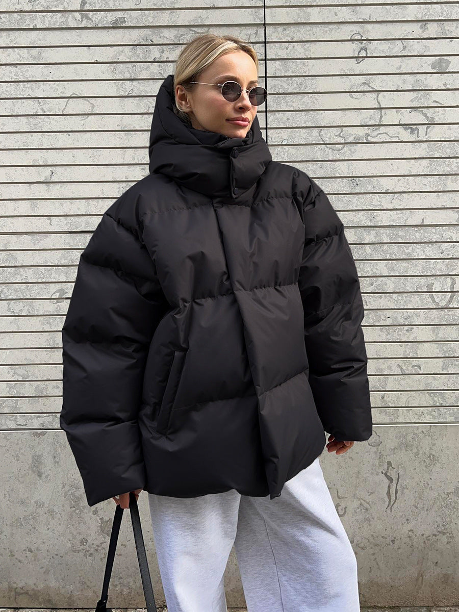 Fashion Coat With Removable Hood Cotton Jacket Winter Warm Windproof Loose Cotton Jacket Loose Parka Outerwear Clothing Limorista