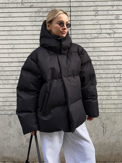 Fashion Coat With Removable Hood Cotton Jacket Winter Warm Windproof Loose Cotton Jacket Loose Parka Outerwear Clothing Limorista