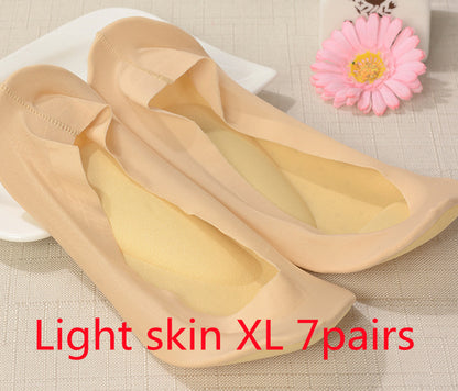 3D Arch Foot Massage Health Care Women Summer Socks Ice Silk Socks Shallow Mouth Silica Gel Invisible Slippers Feet Care Limorista