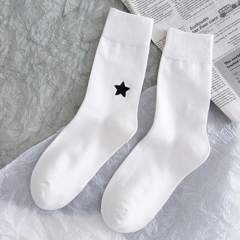 Stars And Moon Pure Color High-top Stockings Jk Socks Tide Socks Limorista