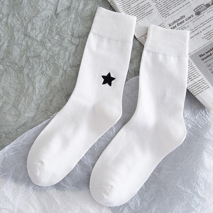 Stars And Moon Pure Color High-top Stockings Jk Socks Tide Socks Limorista