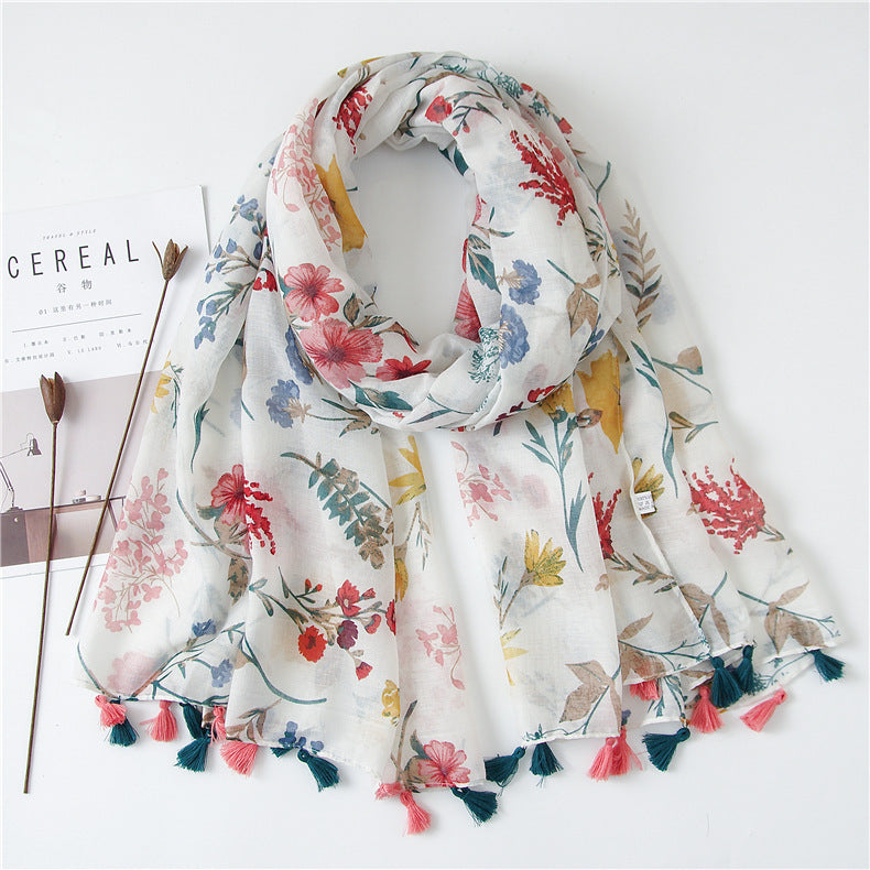 Japanese Style Artistic Fresh Cotton And Linen Scarf Retro Patchwork Bohemian Cashew Print Limorista