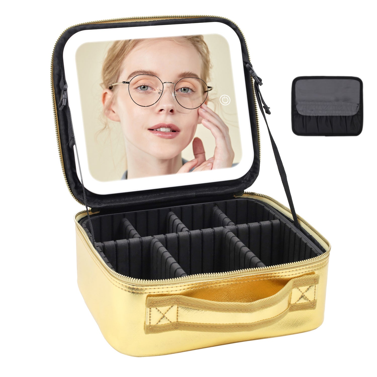 Large Capacity Cosmetic Case With LED Mirror High Sense Multifunctional Storage For Makeup Artist Cosmetic Bag Limorista