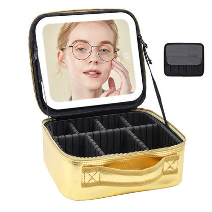 Large Capacity Cosmetic Case With LED Mirror High Sense Multifunctional Storage For Makeup Artist Cosmetic Bag Limorista
