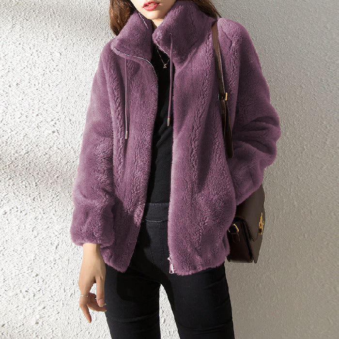 Sweater Elegant Cardigan Zipper Fleece Top Limorista