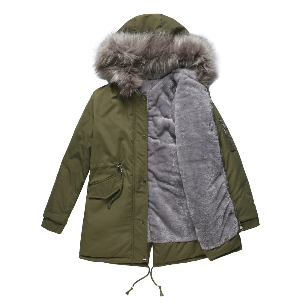 Parka Cotton-padded Coat Mid-length Hooded Limorista