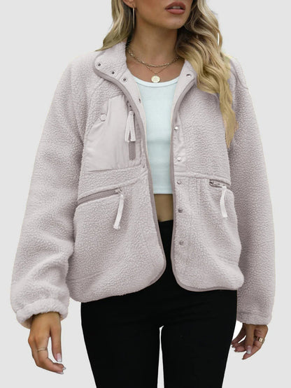 Short Cardigan Plush Jacket Lamb Wool Coat Limorista