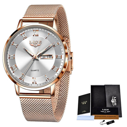 Thin Ladies Quartz Dual Calendar Waterproof Watch Limorista