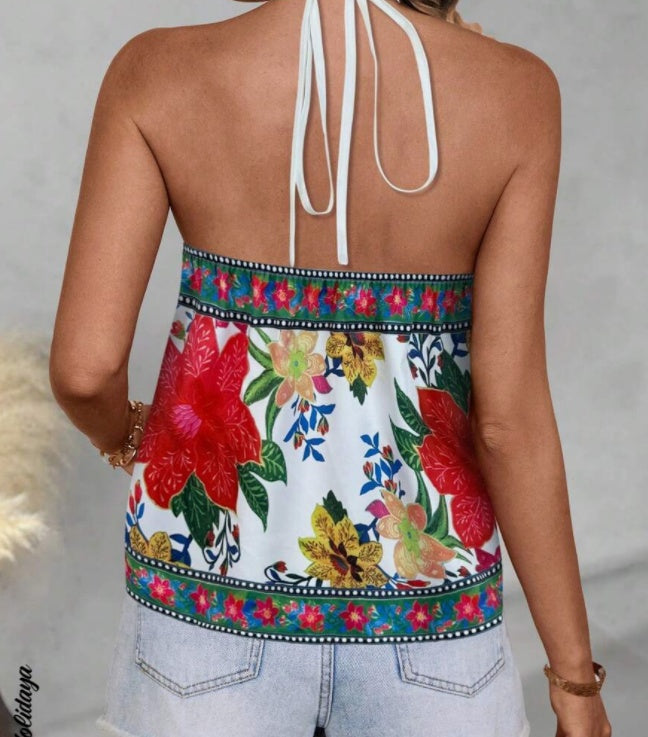Open Shoulder Casual Vest With Front Placket Limorista