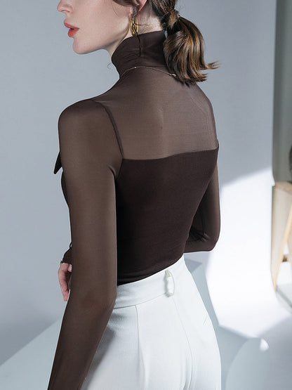 Ladies Design Sense Mesh Splicing Top Inner Wear Limorista