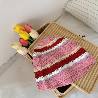 Japanese-style Retro Hollow Flower Handmade Knitted Bucket Hat Women Limorista