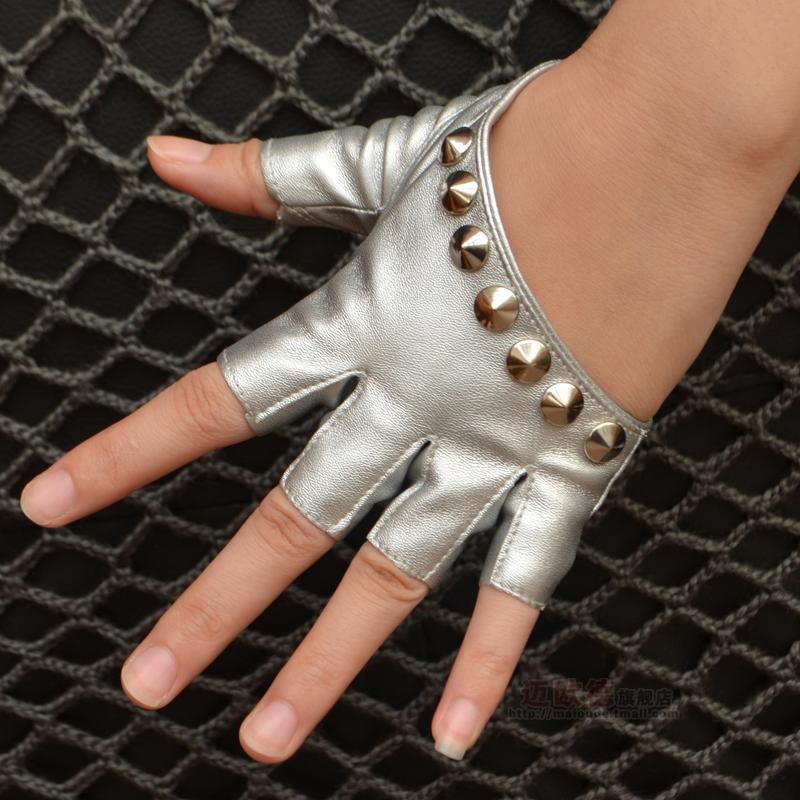 Punk Street Dance Studded Half Finger And Half Palm Performance Limorista