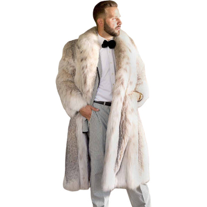 Leather Fur Coat Men&