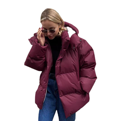 Cotton Padded Jacket Female Loose Cotton Coat Baggy Coat Limorista