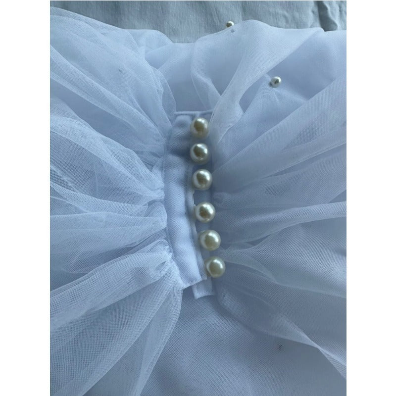 Bridal Wedding Pearl Mesh Thin Cape Limorista