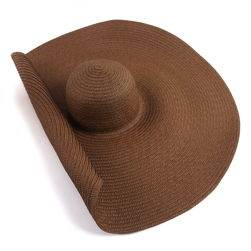 25CM Wide Brim Oversized Beach Hats For Women Large Straw Hat UV Protection Limorista
