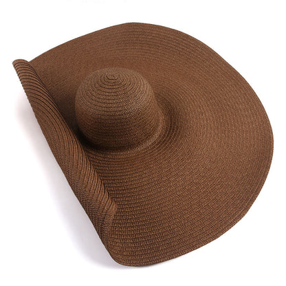 25CM Wide Brim Oversized Beach Hats For Women Large Straw Hat UV Protection Limorista