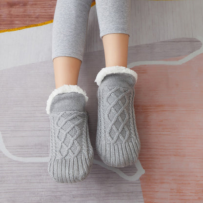 Winter Woolen Socks Women Thicken Warm Home Bedroom Socks Slippers Men Non-slip Foot Warmer Snow Socks Calcetines Mujer Limorista