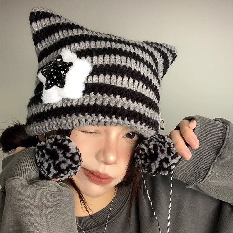 Korean Cute Thermal Head Cover Woolen Cap Limorista