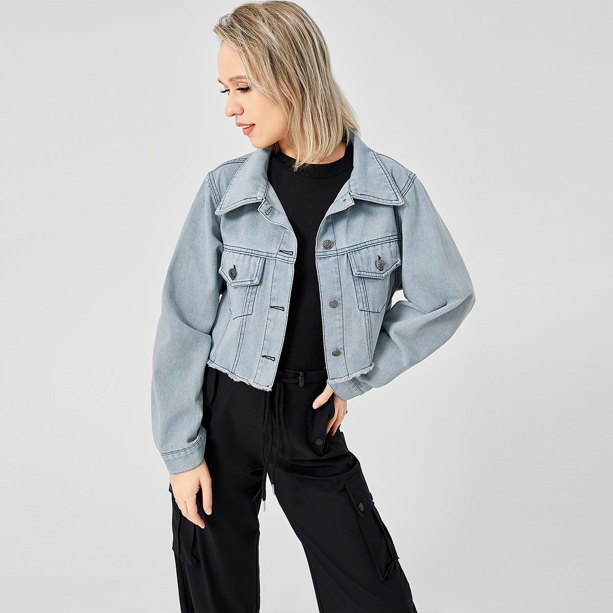 The Raw Edge Design Is Retro And Loose With A Soft Denim Jacket Limorista