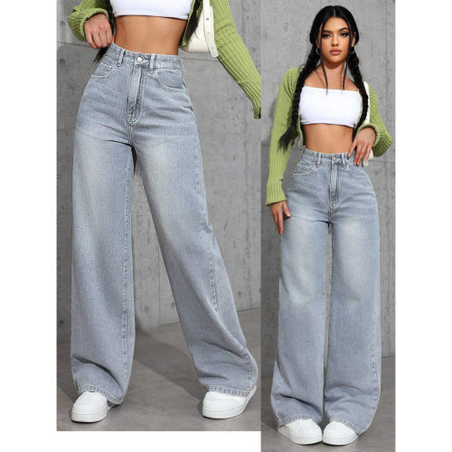 Sweet And Spicy Style High Waist Straight Jeans Limorista