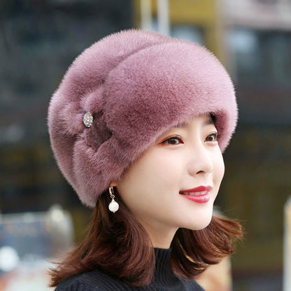 Fur Hat Female Winter Artificial Mink Hair Top Hat Limorista