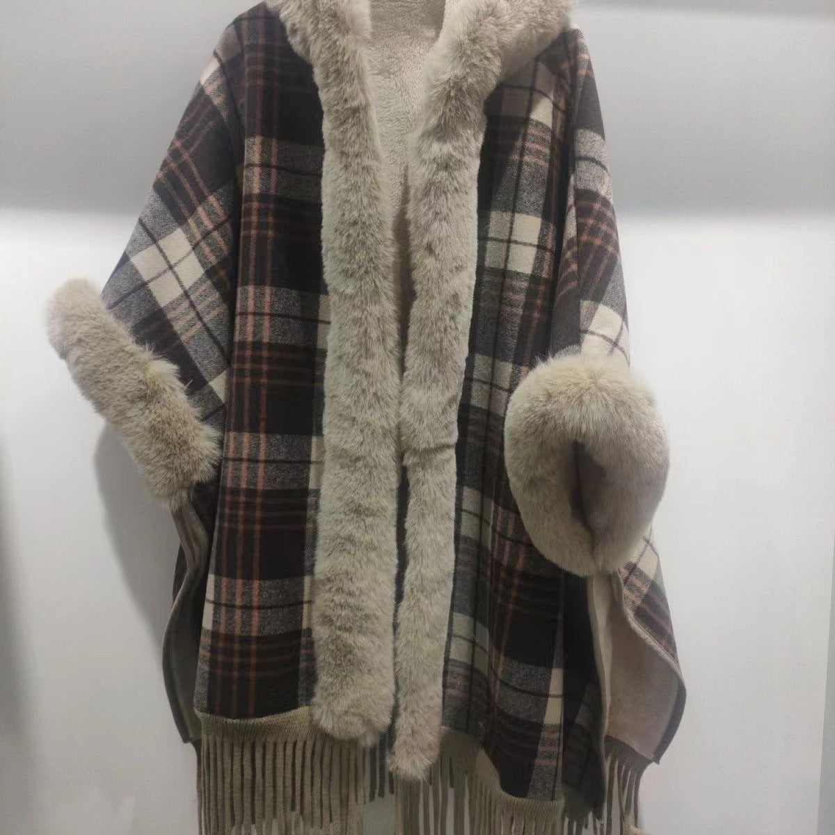 Maillard Plaid, Brushed Thickened Winter Shawl Limorista