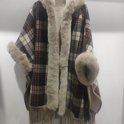 Maillard Plaid, Brushed Thickened Winter Shawl Limorista
