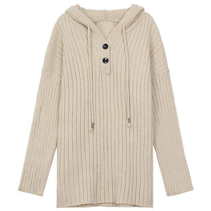 Thick Loose Mid-length Long Sleeve Top Idle Style Hooded Sweater Limorista