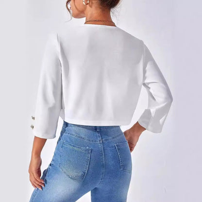 Solid Color Slit Bomber Jacket Limorista