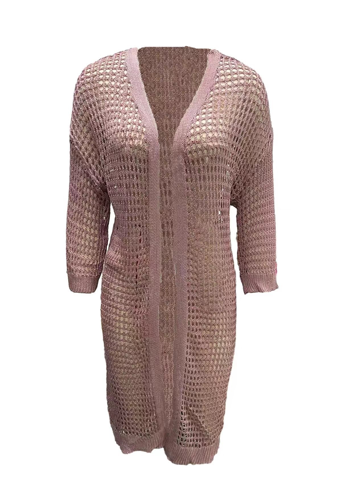 Hollow Knitted Long Cardigan Women Limorista