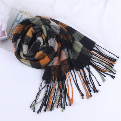 Autumn And Winter British Style Plaid Scarf Winter Limorista
