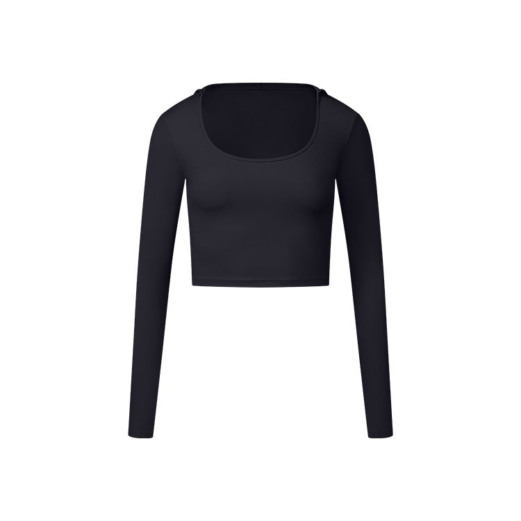 Autumn New Long Sleeve Nude Feel Fabric Sports Top Limorista